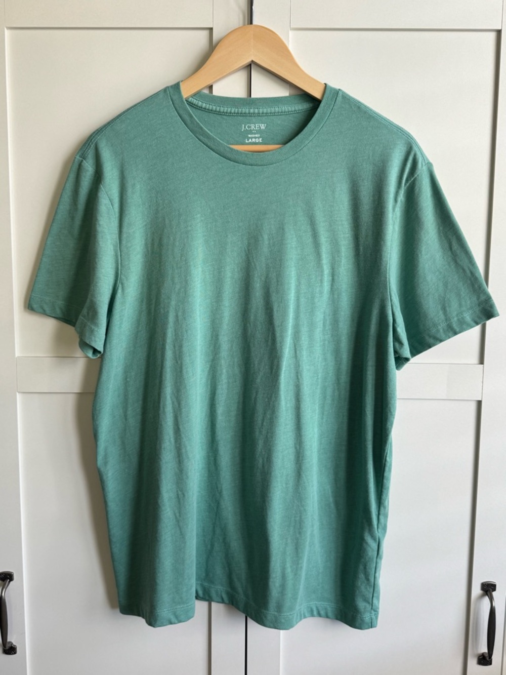 J.Crew Factory Cotton-Blend Washed Jersey Tee in Light Green Size Large